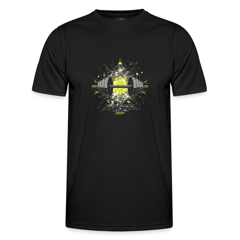 Männer Funktions-T-Shirt - Hanteln-01 - Schwarz