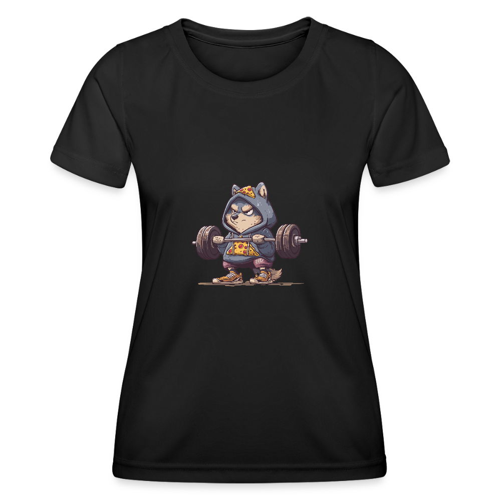 Frauen Premium Funktions-T-Shirt - Squat Like a Wolf-01 - Schwarz