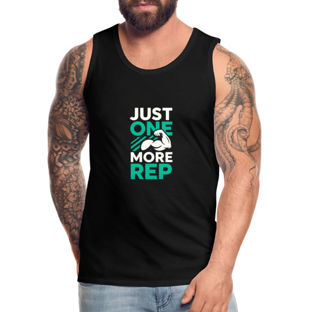 Männer Premium Tank Top - Just One More Rep - Schwarz
