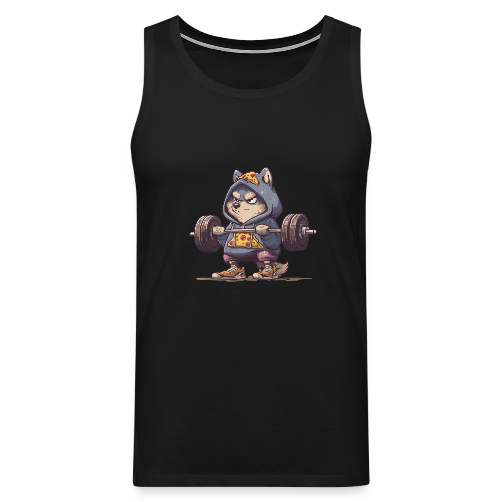 Männer Premium Tank Top - Squat Like a Wolf-01 - Schwarz