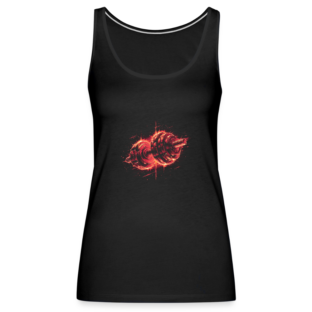 Frauen Premium Tank Top - Hanteln-02 - Schwarz