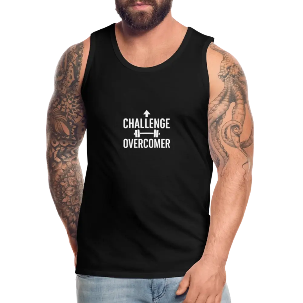 Männer Premium Tank Top - Challenge Overcomer - Schwarz