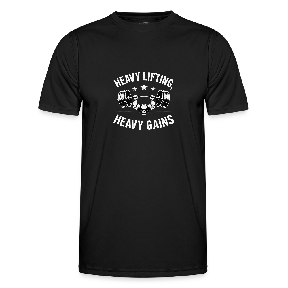 Männer Funktions-T-Shirt - Heavy Lifting Heavy Gains - Schwarz