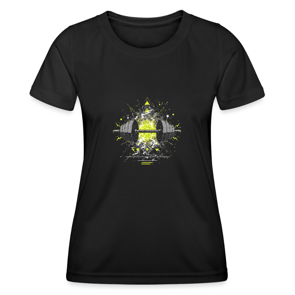 Frauen Premium Funktions-T-Shirt - Hanteln-01 - Schwarz
