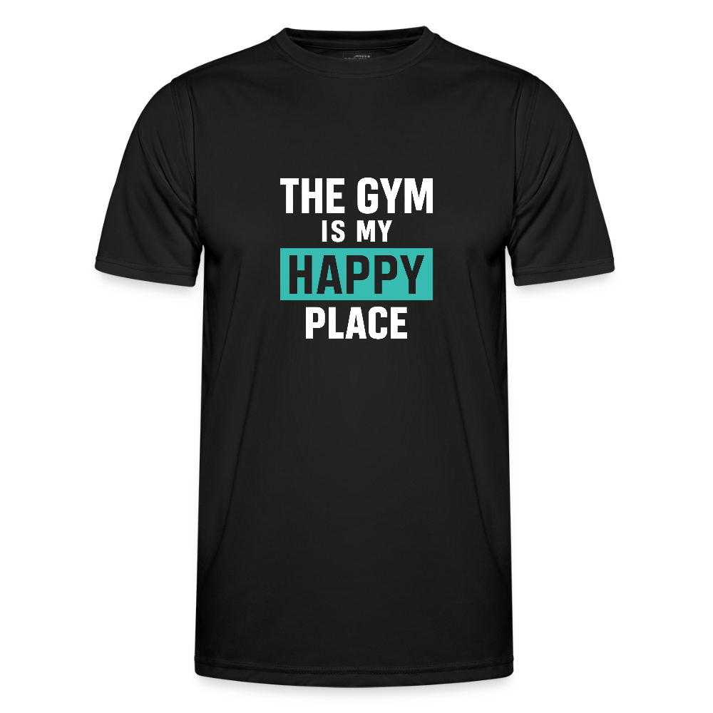 Männer Funktions-T-Shirt - The Gym Is My Happy Place - Schwarz