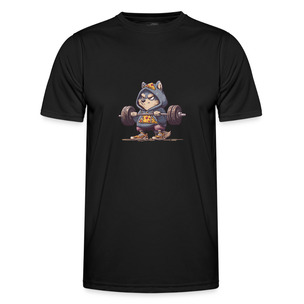 Männer Funktions-T-Shirt - Squat Like a Wolf-01 - Schwarz