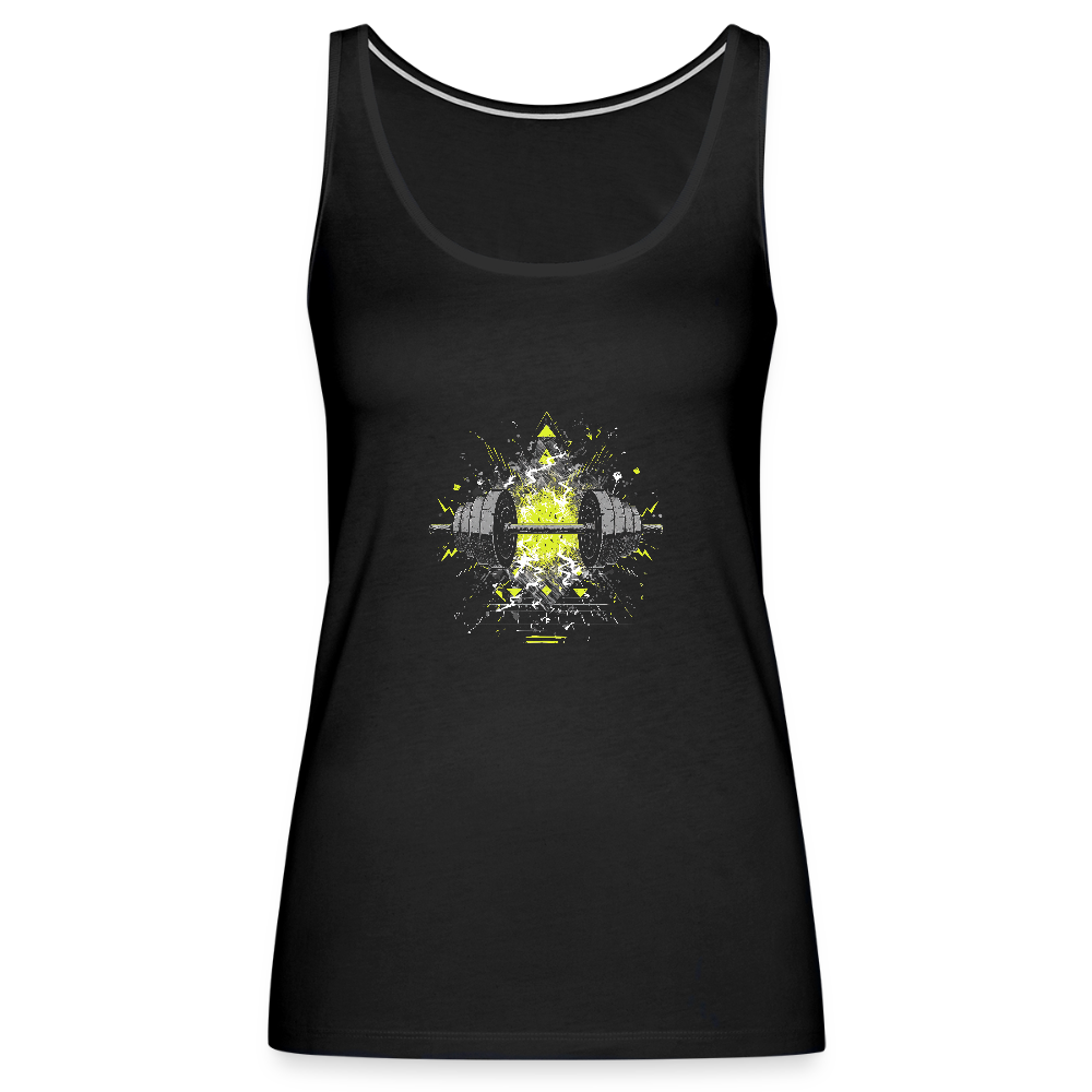 Frauen Premium Tank Top - Hanteln-01 - Schwarz