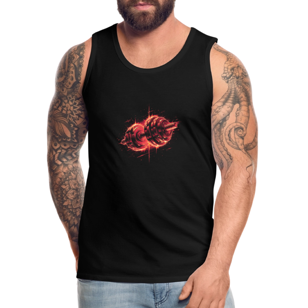 Männer Premium Tank Top - Hanteln-02 - Schwarz