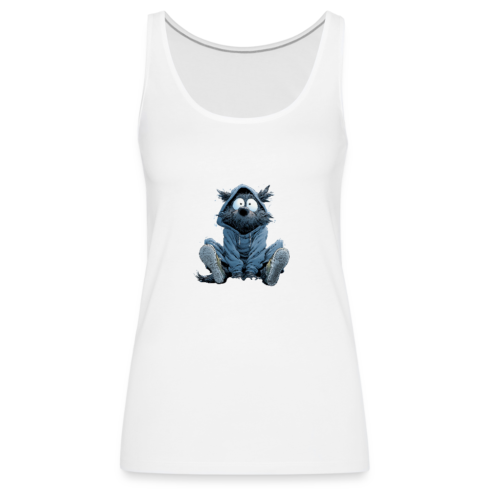 Frauen Premium Tank Top - Squat Like a Wolf-02 - Weiß
