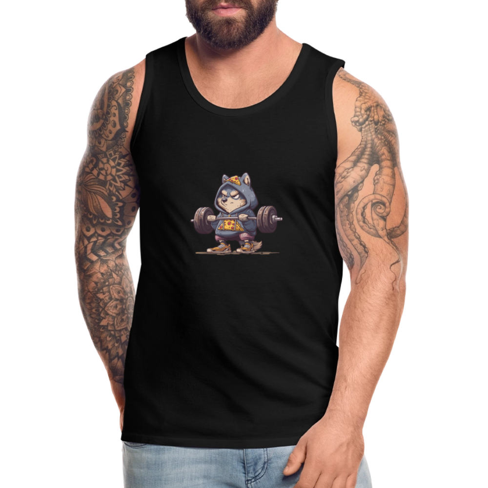 Männer Premium Tank Top - Squat Like a Wolf-01 - Schwarz