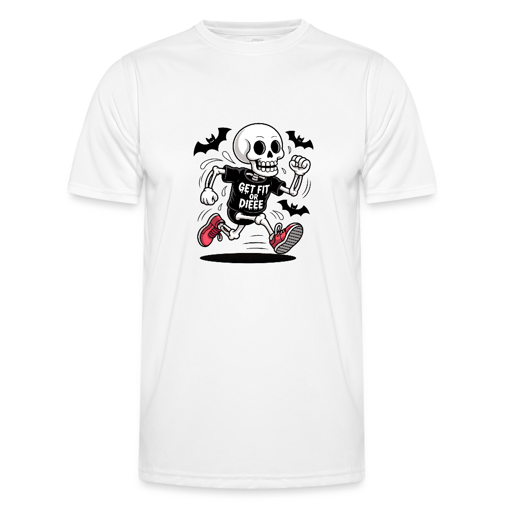 Männer Funktions-T-Shirt - Get fit or dieee - Weiss - Weiß
