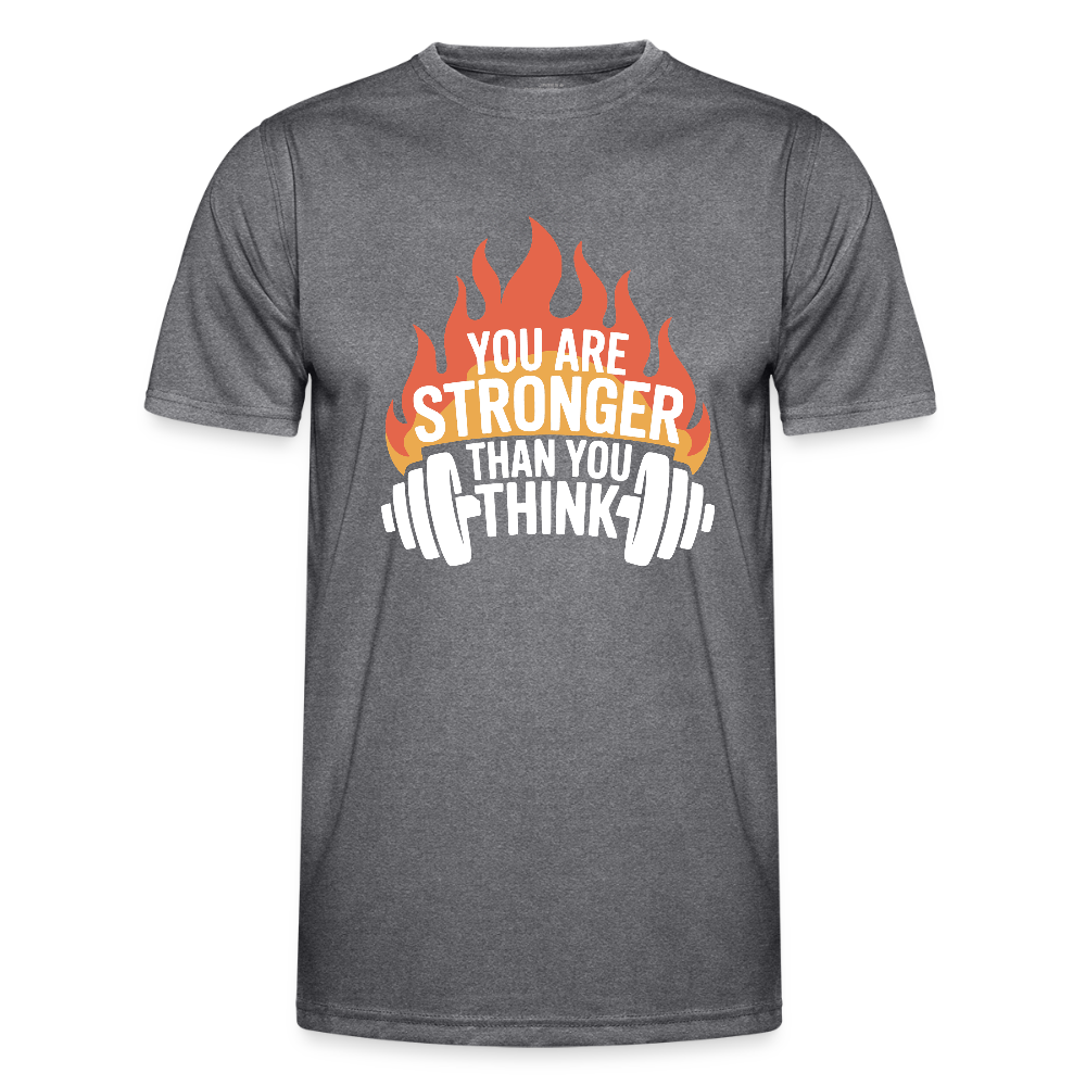 Männer Funktions-T-Shirt - You are stronger than you think - dunkle Melange 