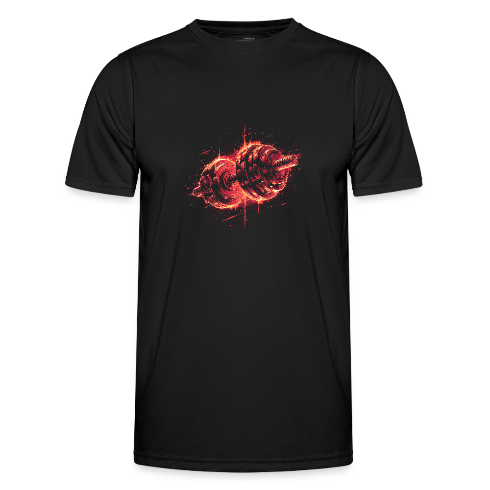 Männer Funktions-T-Shirt - Hanteln-02 - Schwarz