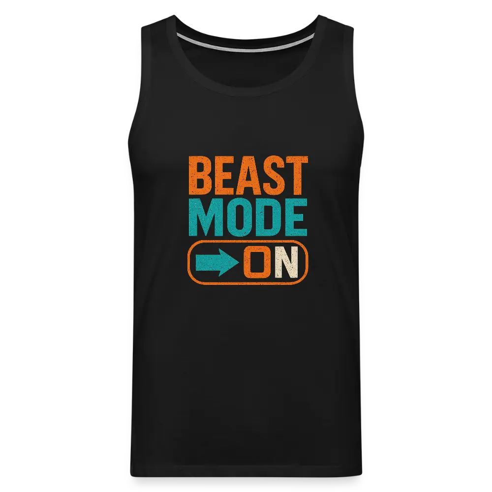 Männer Premium Tank Top - Beast Mode On - Schwarz