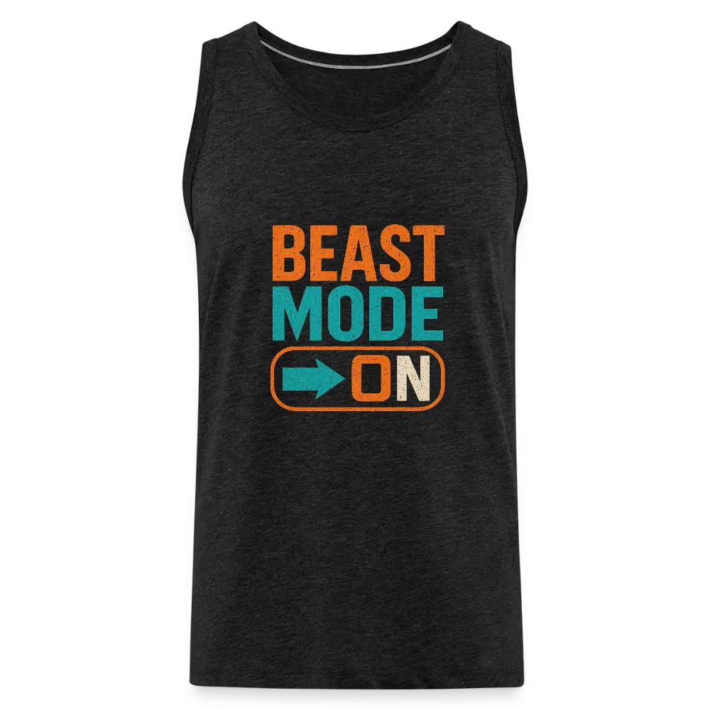 Männer Premium Tank Top - Beast Mode On - Anthrazit
