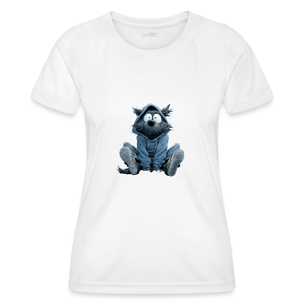 Frauen Premium Funktions-T-Shirt - Squat Like a Wolf-02 - Weiß