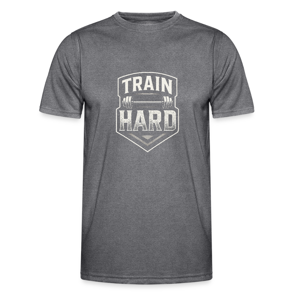 Männer Funktions-T-Shirt - Train Hard - dunkle Melange 