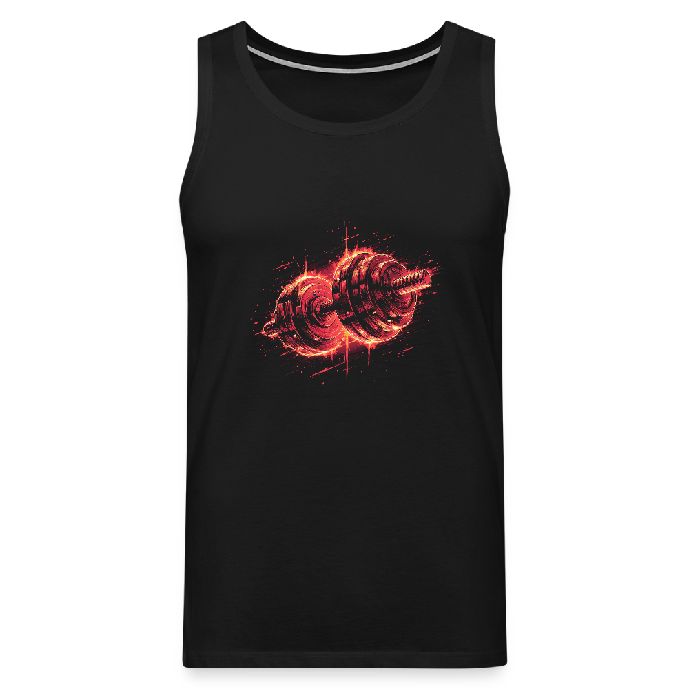 Männer Premium Tank Top - Hanteln-02 - Schwarz