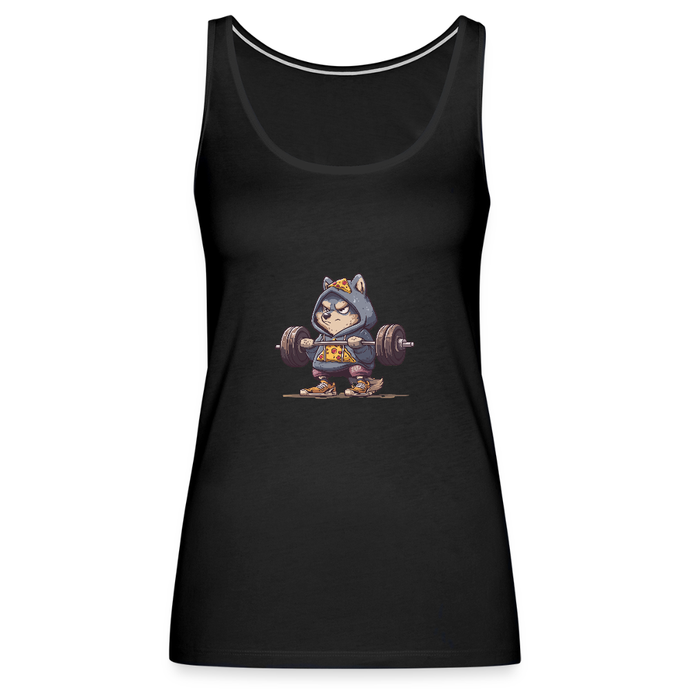 Frauen Premium Tank Top - Squat Like a Wolf-01 - Schwarz