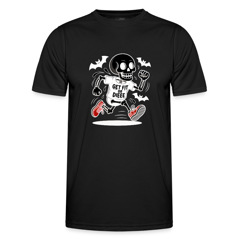 Männer Funktions-T-Shirt - Get fit or dieee - Schwarz