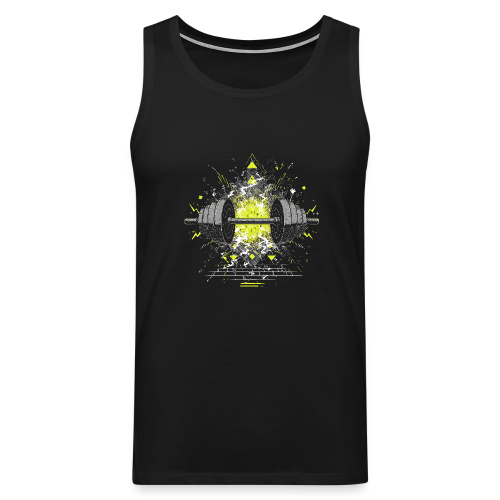 Männer Premium Tank Top - Hanteln-01 - Schwarz