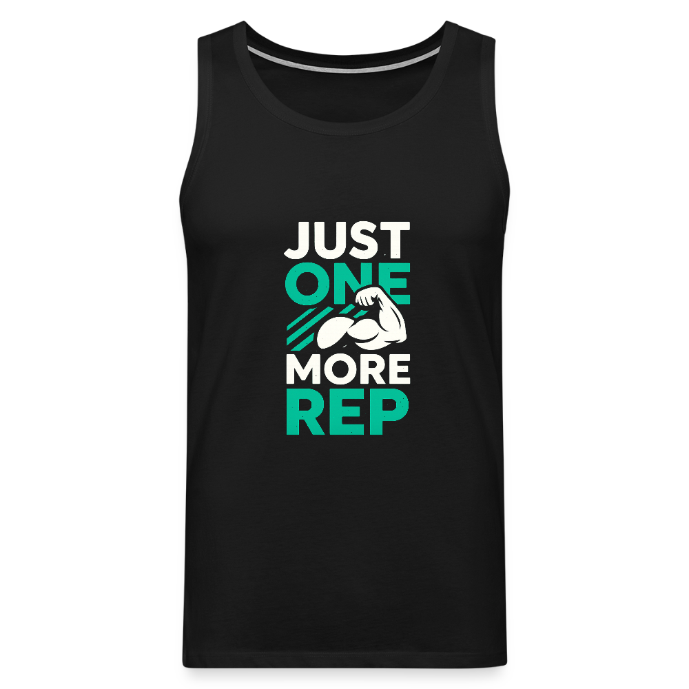 Männer Premium Tank Top - Just One More Rep - Schwarz