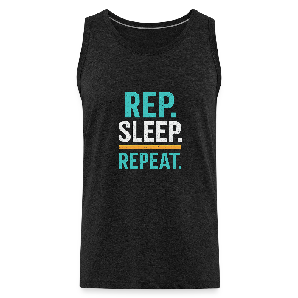 Männer Premium Tank Top - Rep Sleep Repeat - Anthrazit